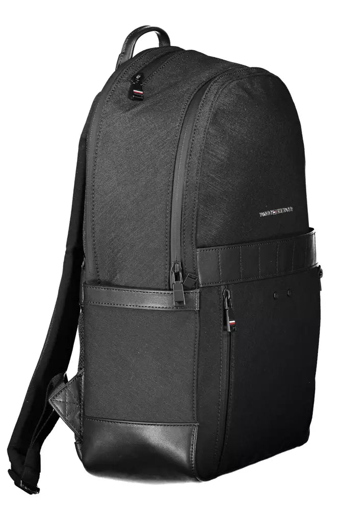 Tommy Hilfiger Black Nylon Men Backpack - Ora And Co.