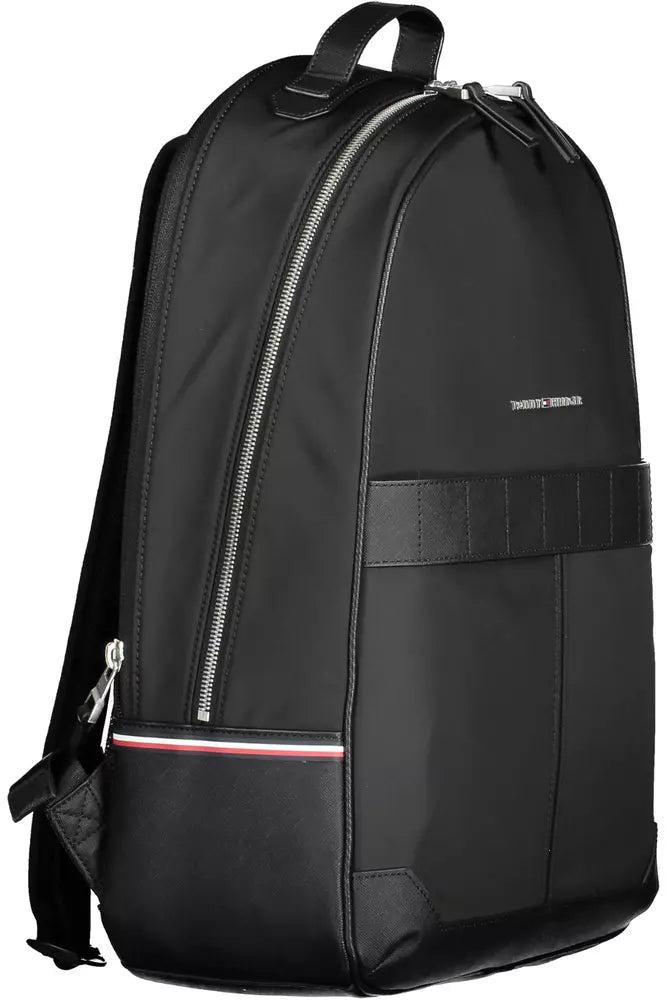 Tommy Hilfiger Black Polyester Men Backpack - Ora And Co.