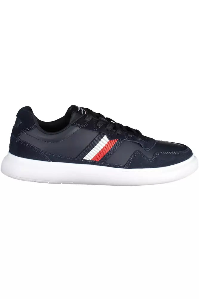 Tommy Hilfiger Blue Leather Men Sneaker - Ora And Co.