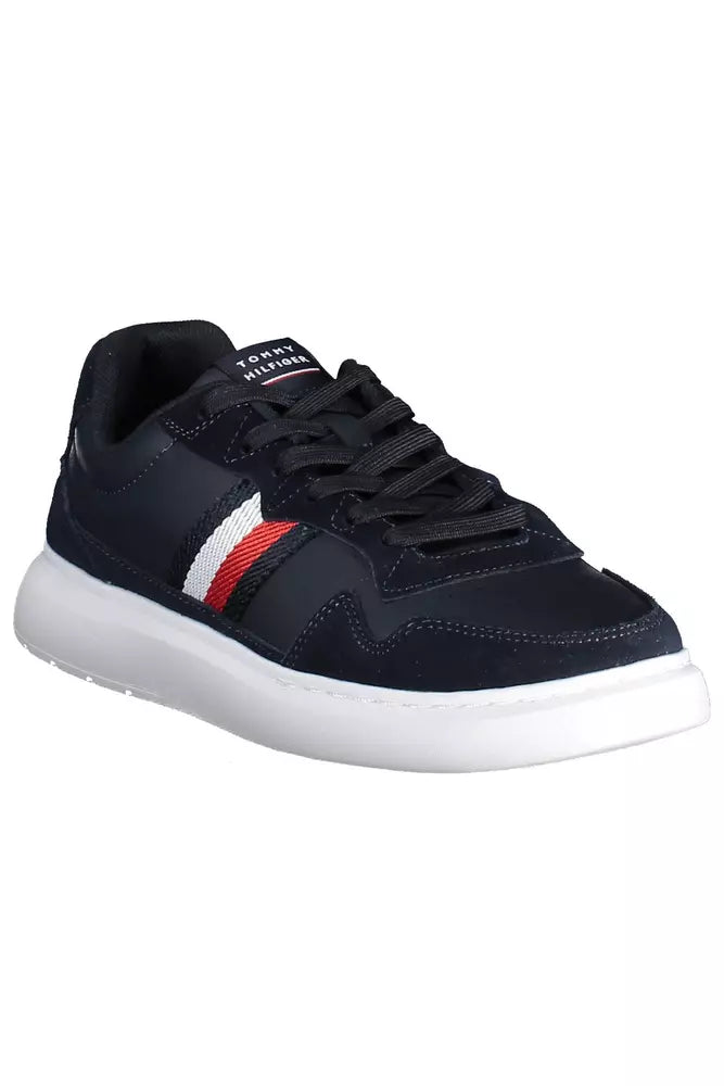 Tommy Hilfiger Blue Leather Men Sneaker - Ora And Co.