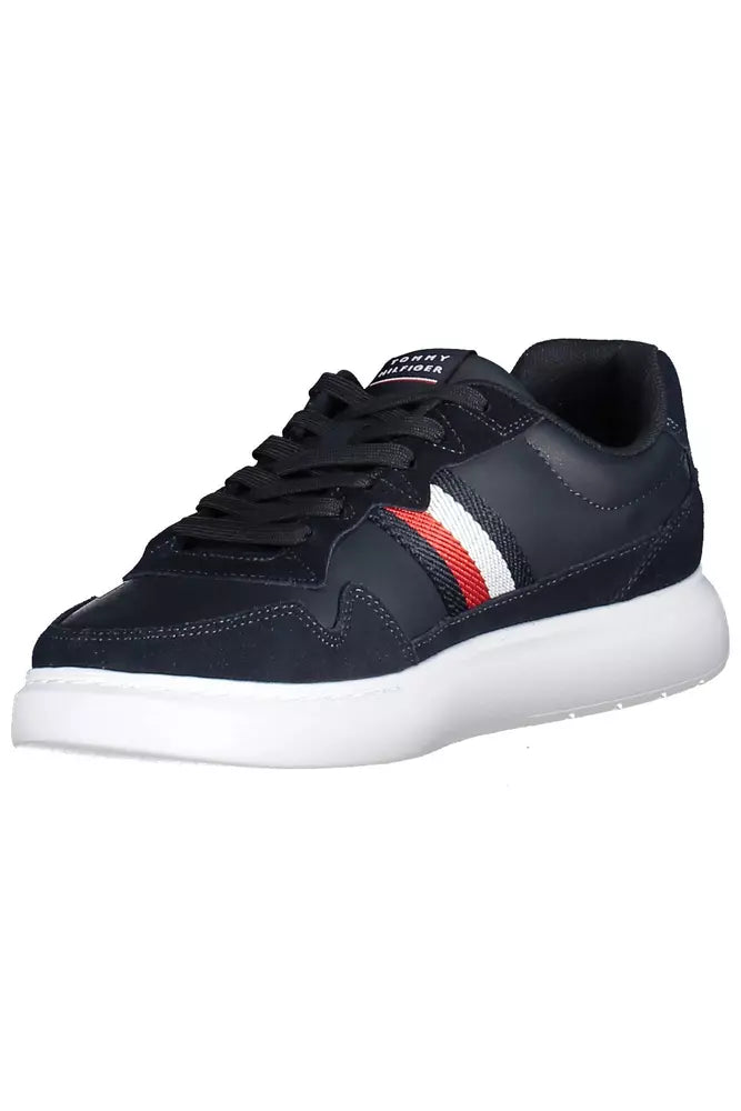 Tommy Hilfiger Blue Leather Men Sneaker - Ora And Co.