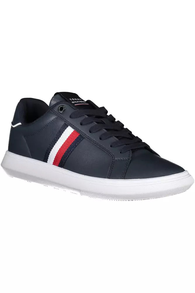 Tommy Hilfiger Blue Leather Men Sneaker - Ora And Co.