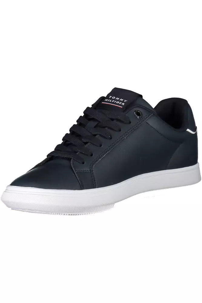 Tommy Hilfiger Blue Leather Men Sneaker - Ora And Co.