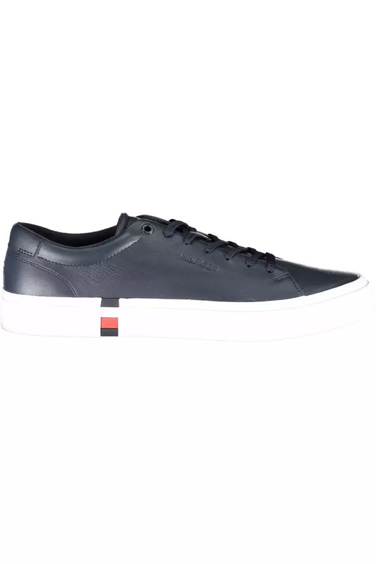 Tommy Hilfiger Blue Leather Men Sneaker - Ora And Co.