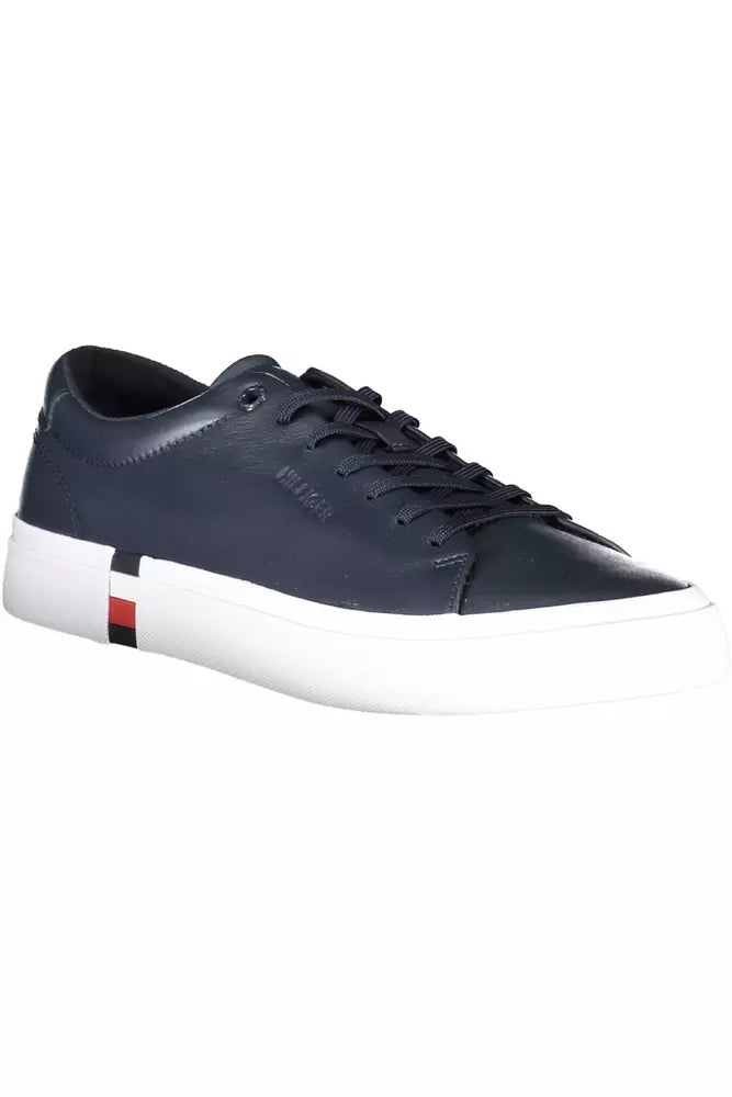 Tommy Hilfiger Blue Leather Men Sneaker - Ora And Co.