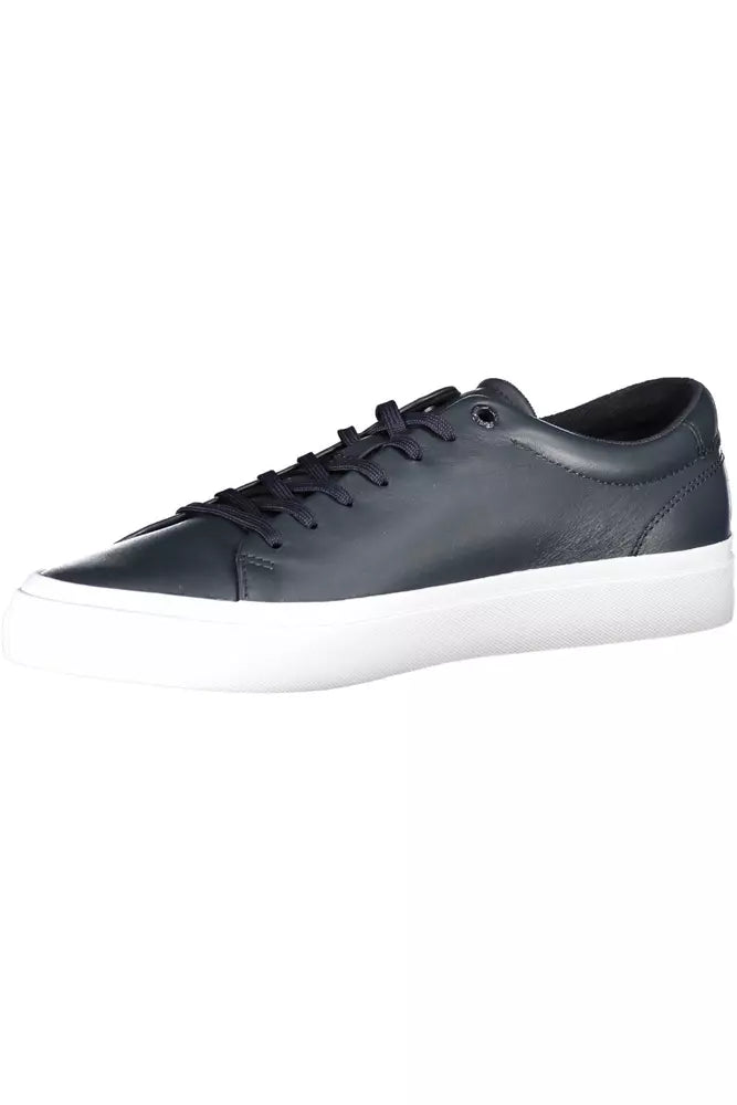 Tommy Hilfiger Blue Leather Men Sneaker - Ora And Co.