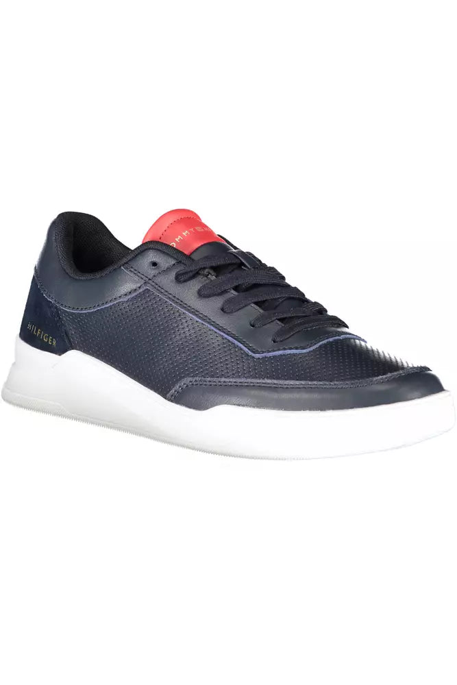 Tommy Hilfiger Blue Leather Men Sneaker - Ora And Co.