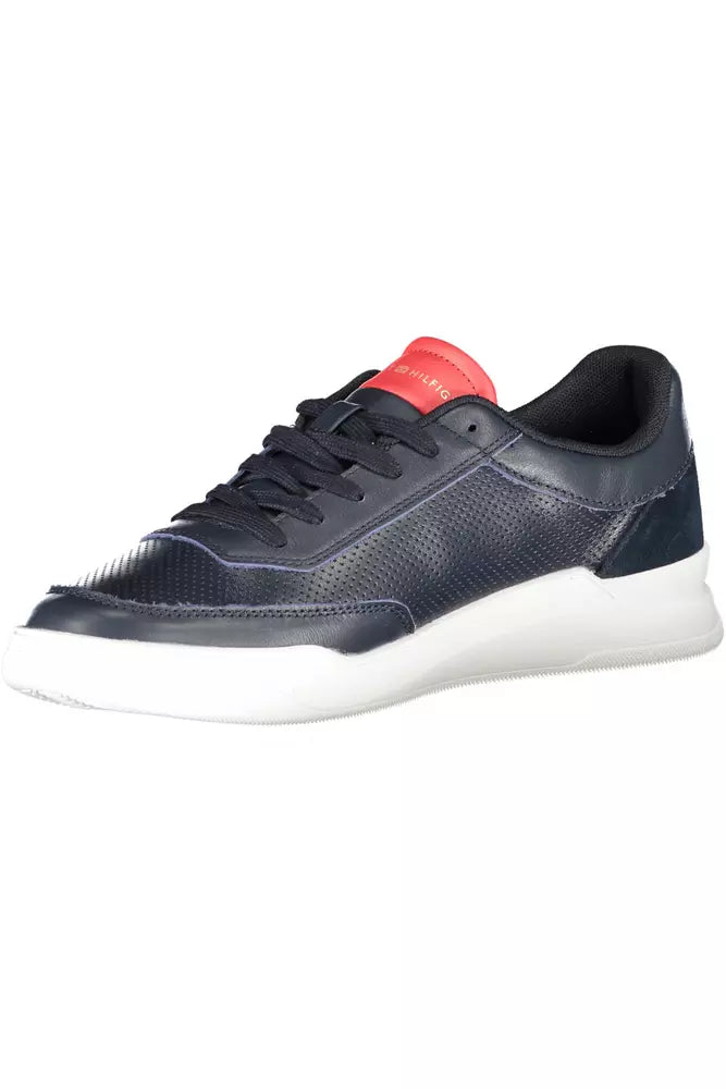 Tommy Hilfiger Blue Leather Men Sneaker - Ora And Co.