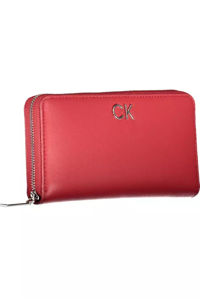 Calvin Klein Red Polyethylene Women Wallet - Ora And Co.