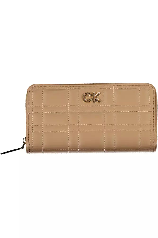 Calvin Klein Beige Polyester Women Wallet - Ora And Co.