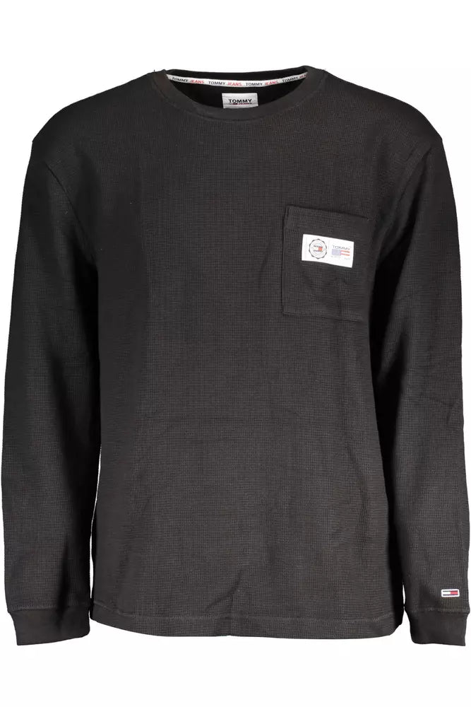 Tommy Hilfiger Black Cotton Men Sweater - Ora And Co.