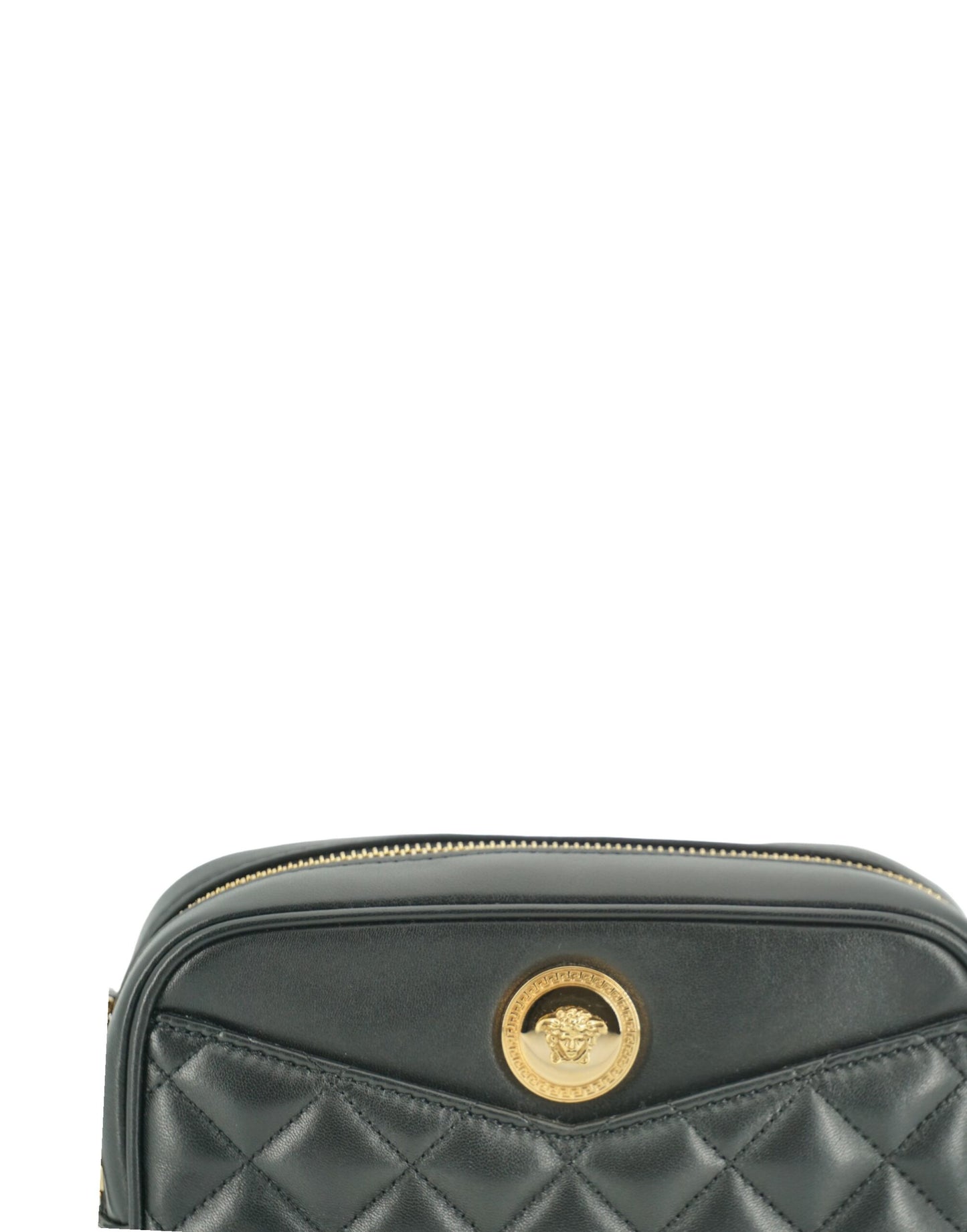 Versace Elegant Small Black Leather Crossbody Bag - Ora And Co.