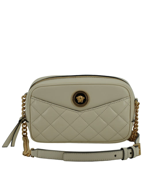 Versace Elegant White Lamb Leather Camera Bag - Ora And Co.