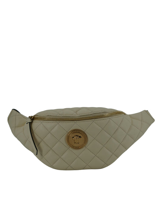 Versace Elegant White Lamb Leather Belt Bag - Ora And Co.