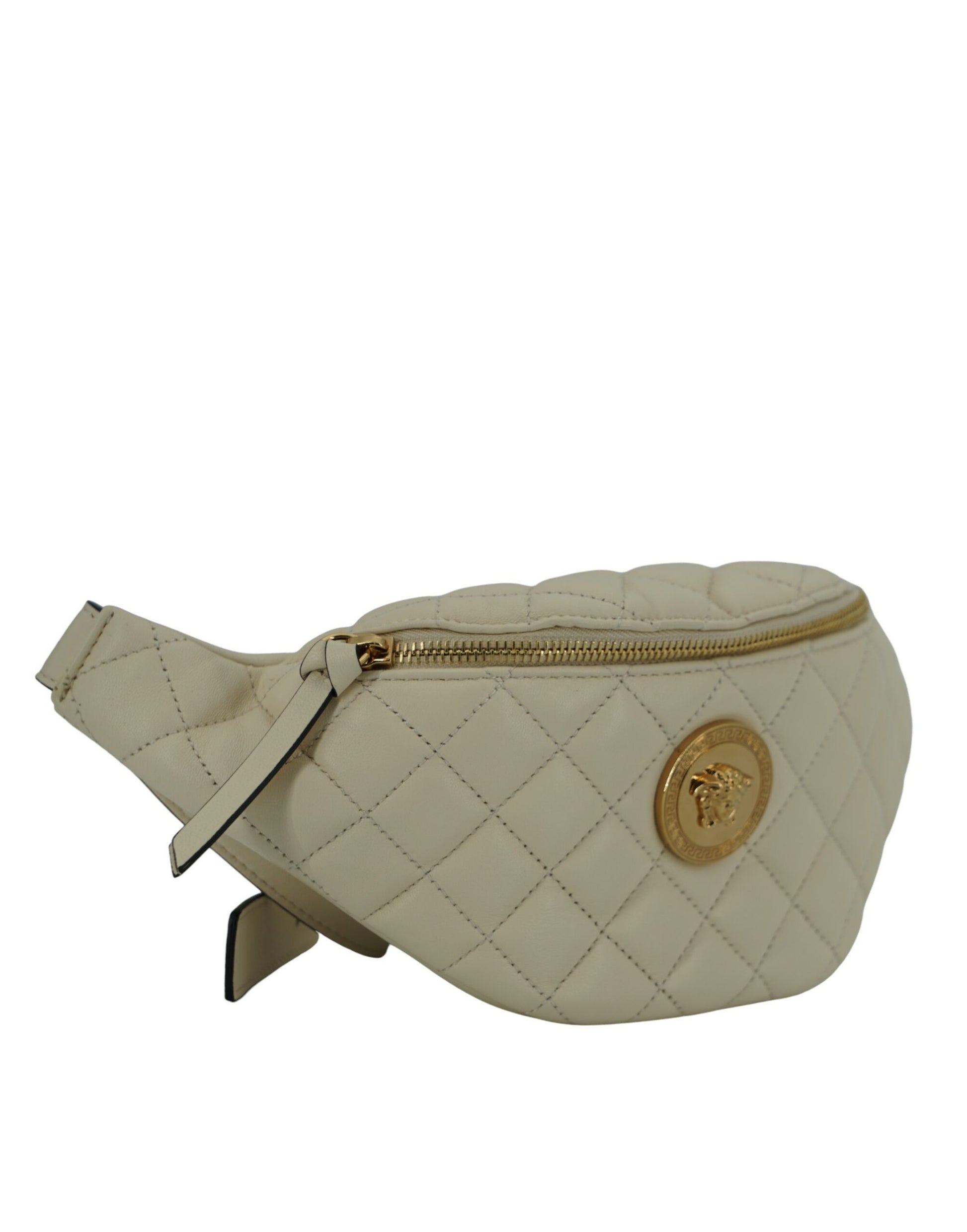 Versace Elegant White Lamb Leather Belt Bag - Ora And Co.