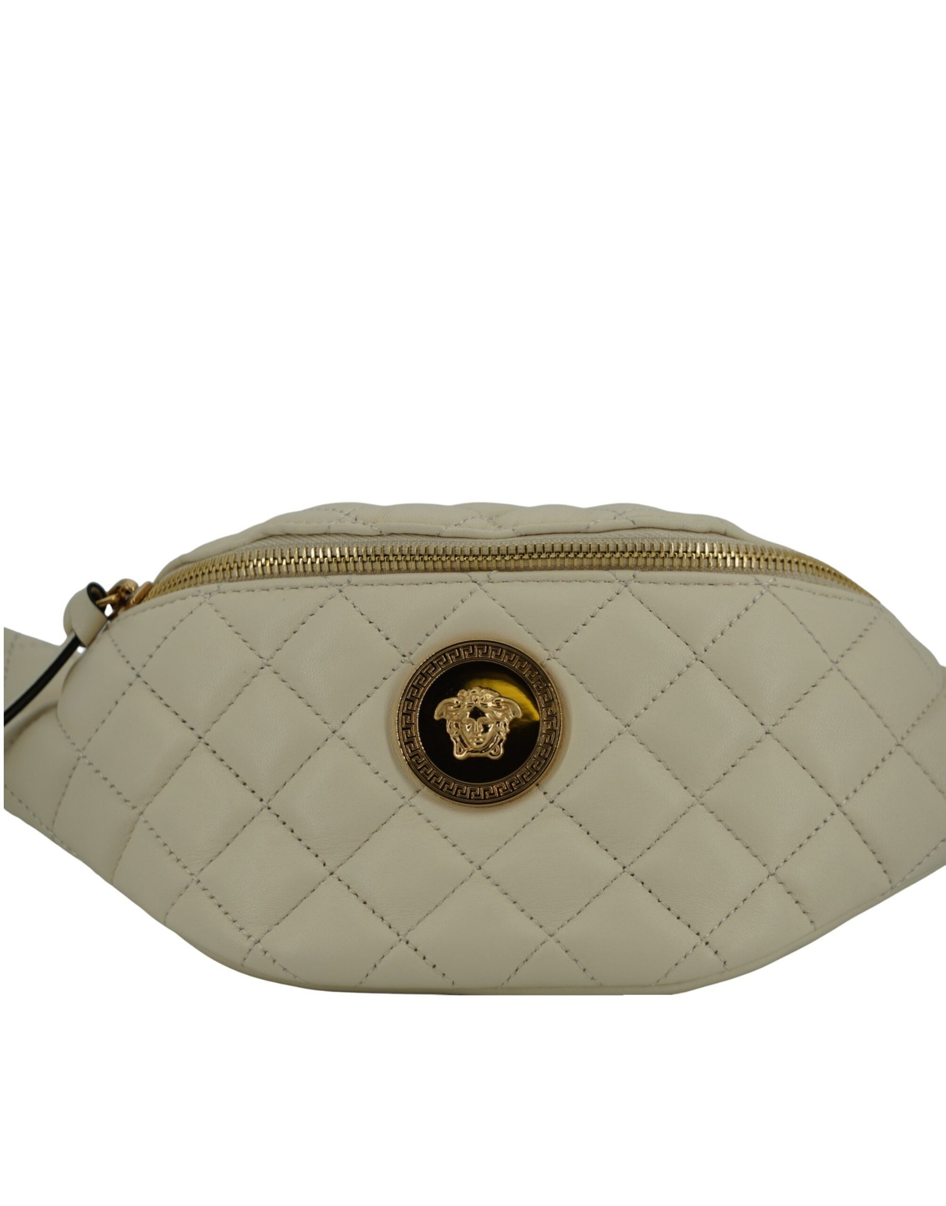 Versace Elegant White Lamb Leather Belt Bag - Ora And Co.