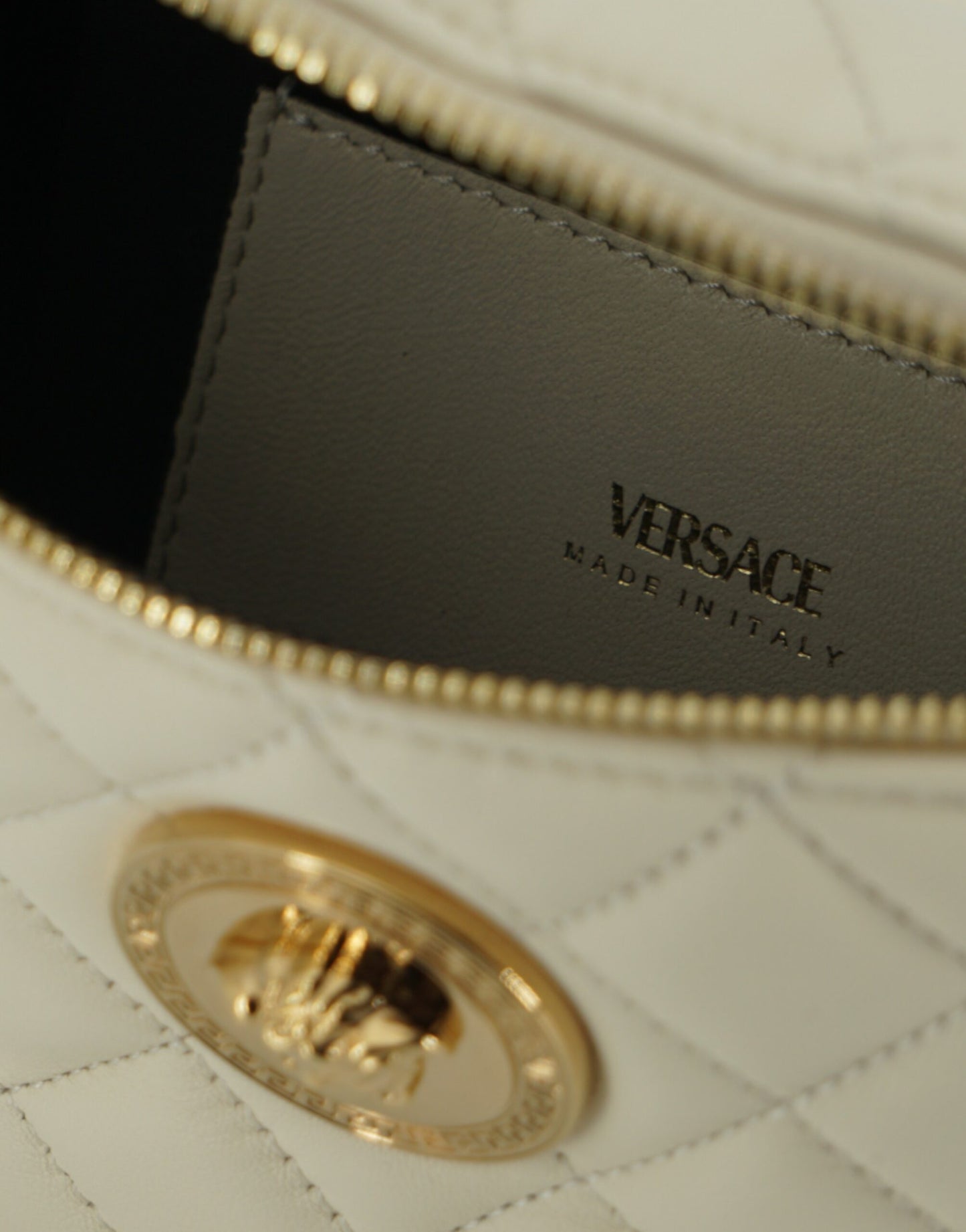 Versace Elegant White Lamb Leather Belt Bag - Ora And Co.