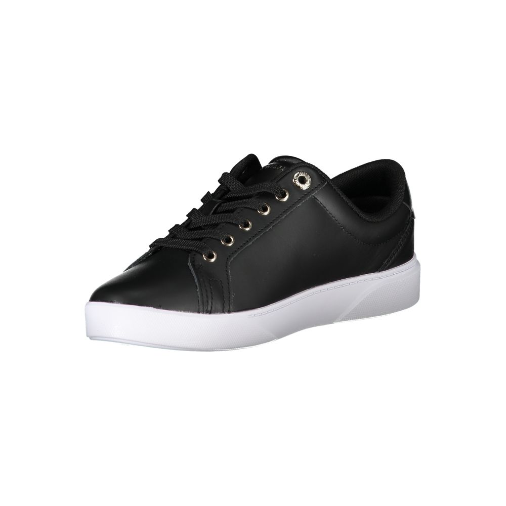 Tommy Hilfiger Black Leather Women Sneaker - Ora And Co.