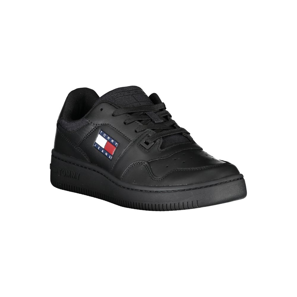 Tommy Hilfiger Black Leather Women Sneaker - Ora And Co.