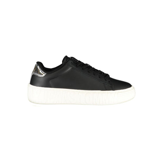 Tommy Hilfiger Black Leather Women Sneaker - Ora And Co.