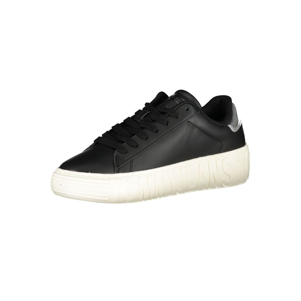 Tommy Hilfiger Black Leather Women Sneaker - Ora And Co.