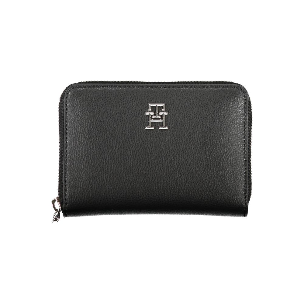 Tommy Hilfiger Elegant Black Zip Wallet with Multiple Compartments - Ora And Co.