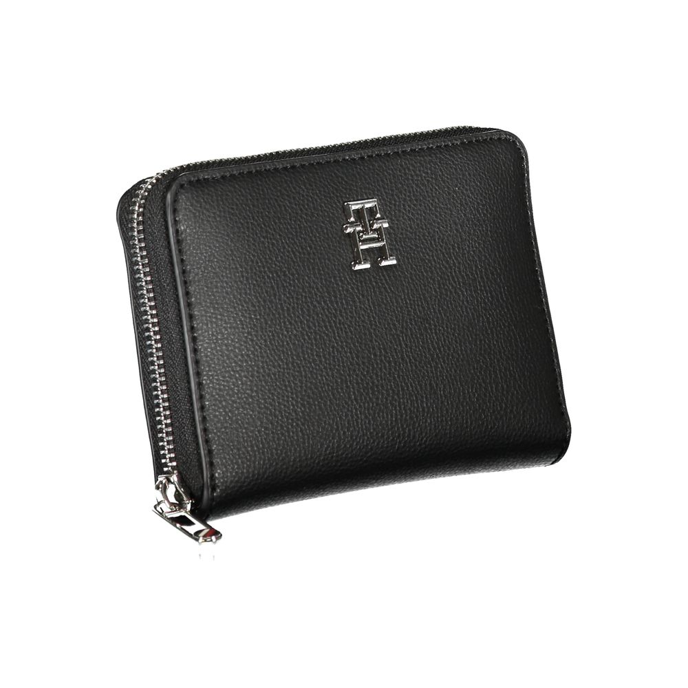 Tommy Hilfiger Elegant Black Zip Wallet with Multiple Compartments - Ora And Co.