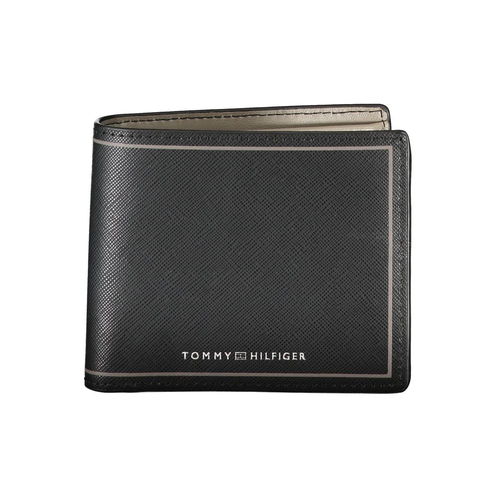 Tommy Hilfiger Elegant Black Leather Dual-Compartment Wallet - Ora And Co.