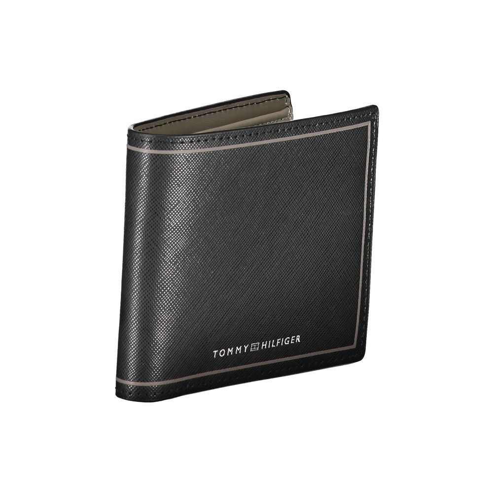 Tommy Hilfiger Elegant Black Leather Dual-Compartment Wallet - Ora And Co.