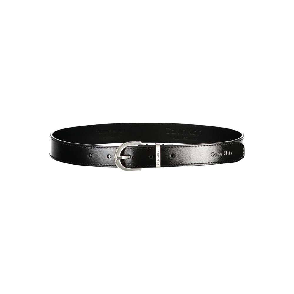 Calvin Klein Sleek Black Leather Belt with Metal Buckle - Ora And Co.