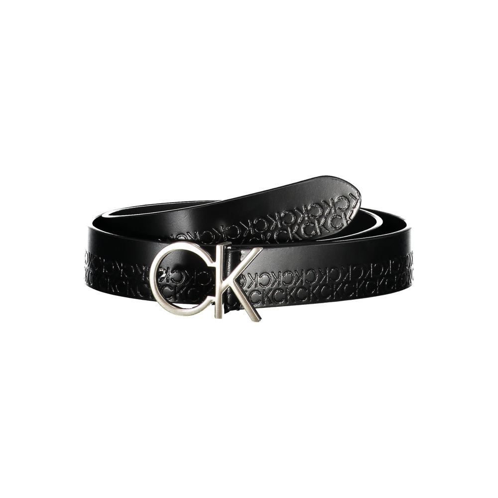 Calvin Klein Elegant Black Leather Belt with Metal Buckle - Ora And Co.