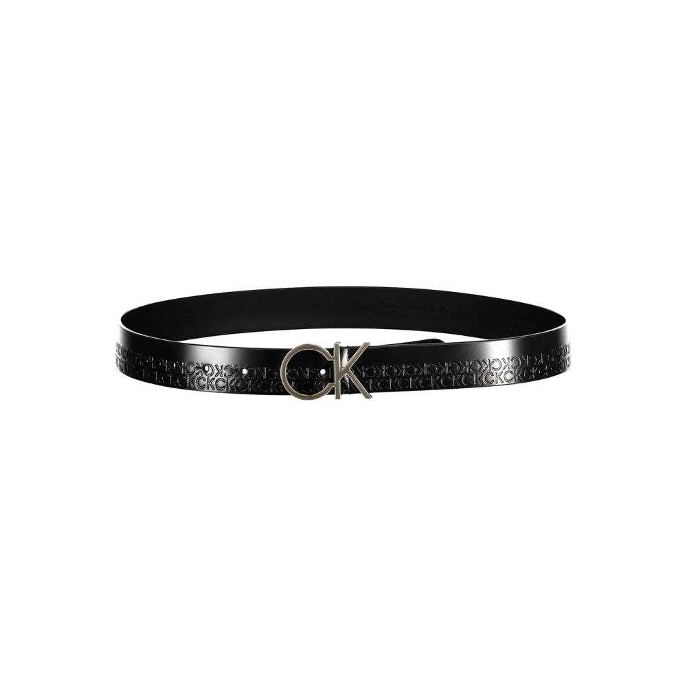 Calvin Klein Elegant Black Leather Belt with Metal Buckle - Ora And Co.