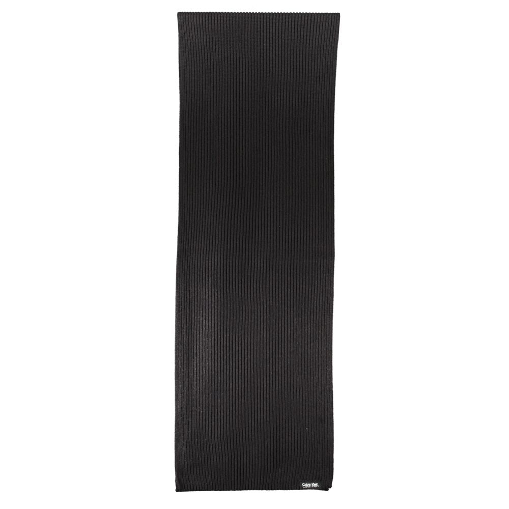 Calvin Klein Elegant Black Cotton Cashmere Scarf - Ora And Co.