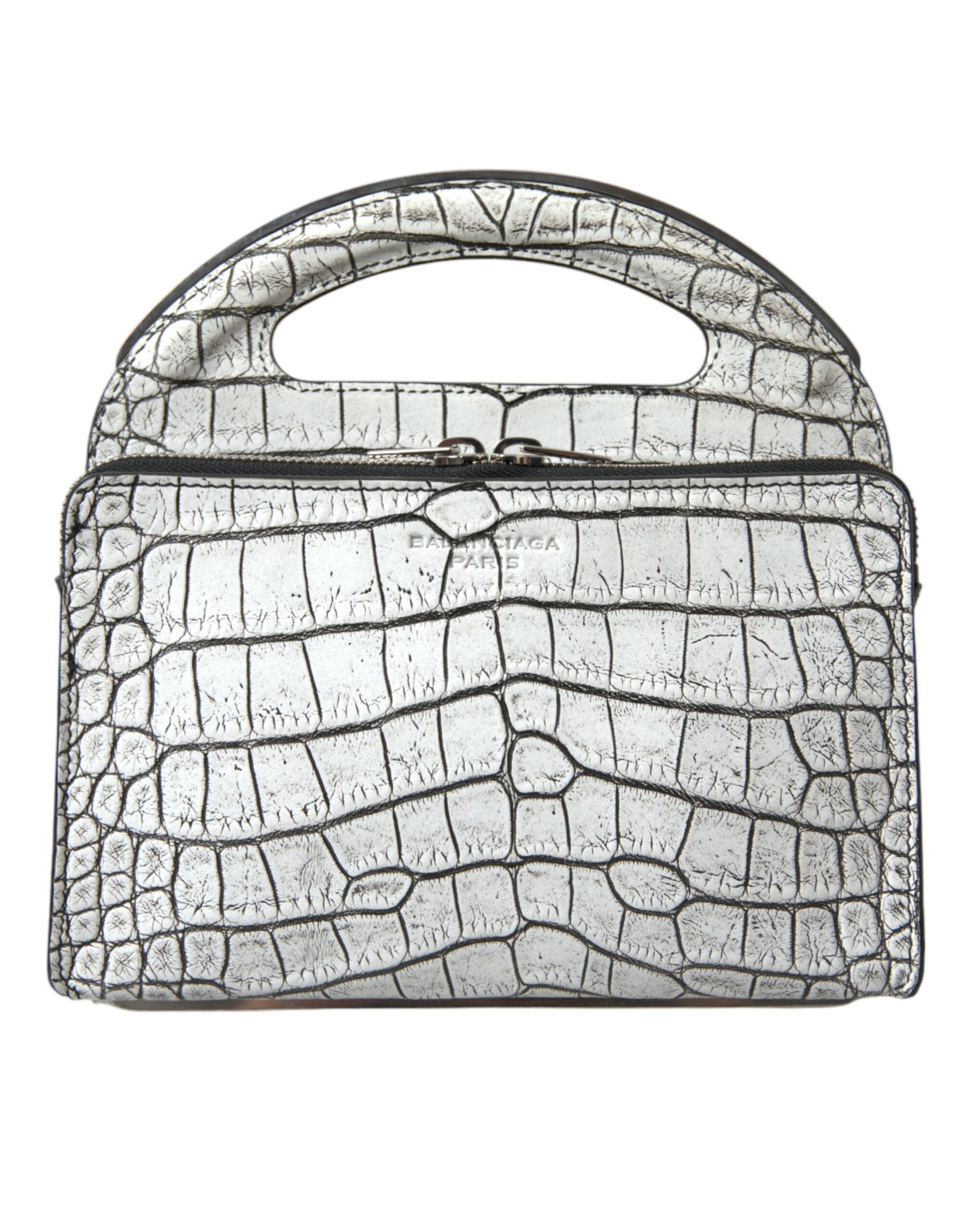 Balenciaga Metallic Silver Alligator Leather Mini Bag - Ora And Co.