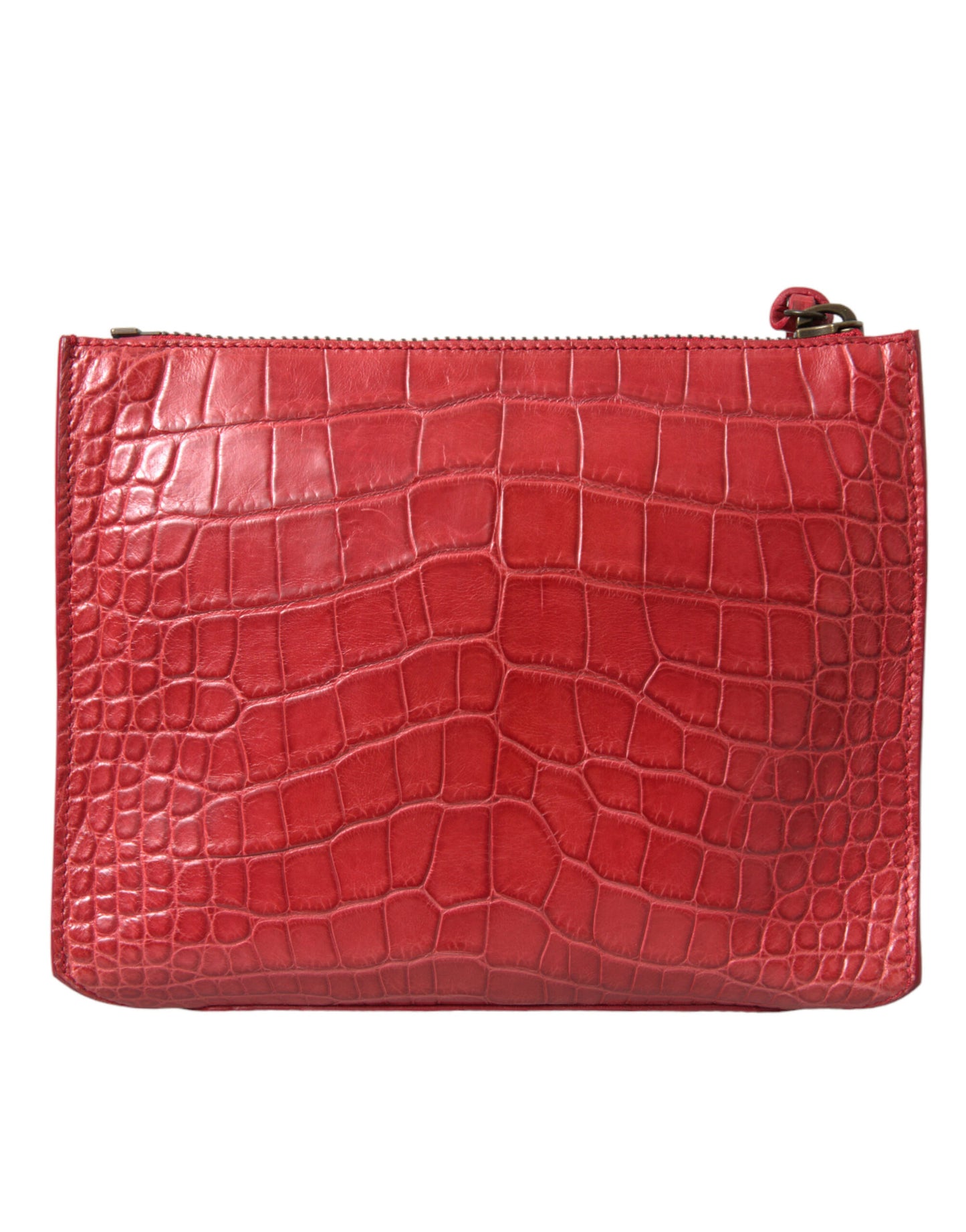 Balenciaga Exotic Red Alligator Leather Clutch - Ora And Co.