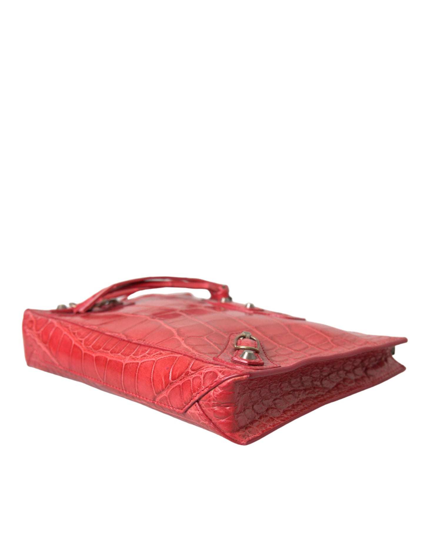 Balenciaga Exotic Red Alligator Leather Clutch - Ora And Co.