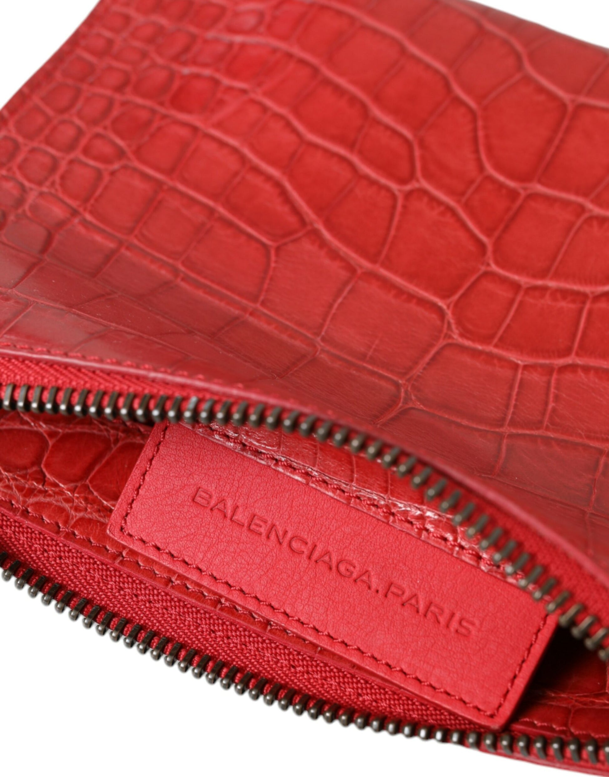 Balenciaga Exotic Red Alligator Leather Clutch - Ora And Co.