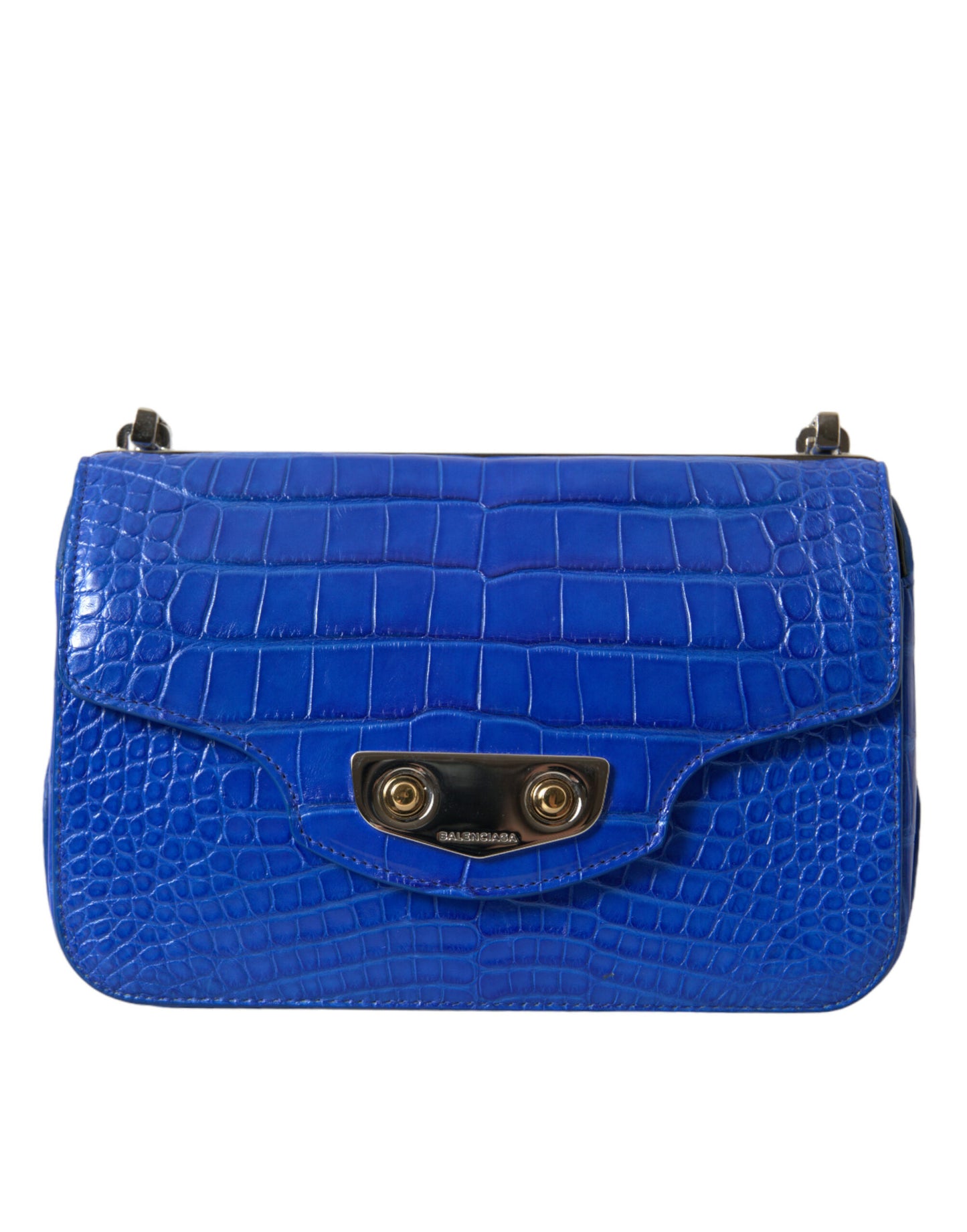 Balenciaga Alligator Skin Mini Shoulder Bag - Elegant Blue - Ora And Co.