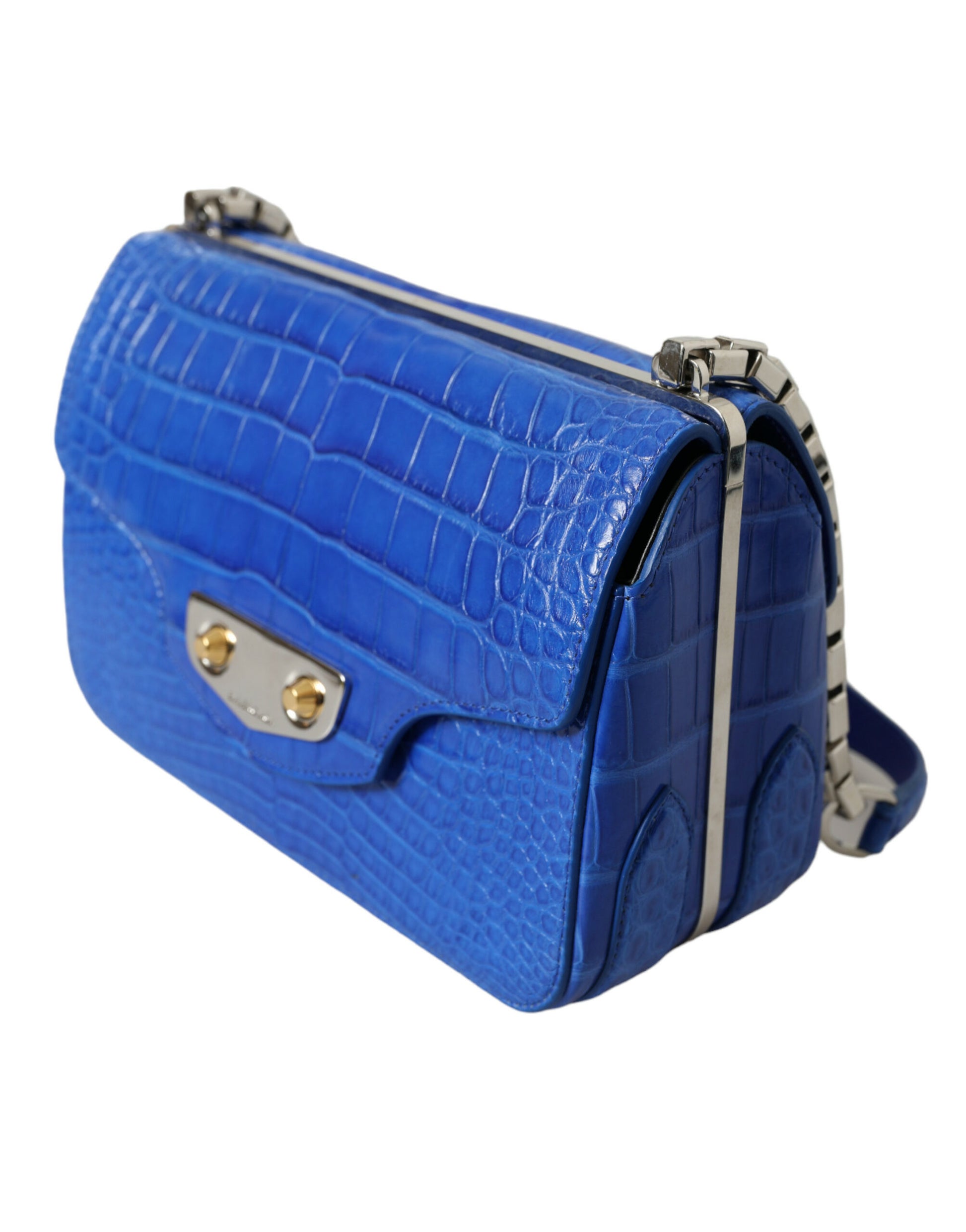 Balenciaga Alligator Skin Mini Shoulder Bag - Elegant Blue - Ora And Co.