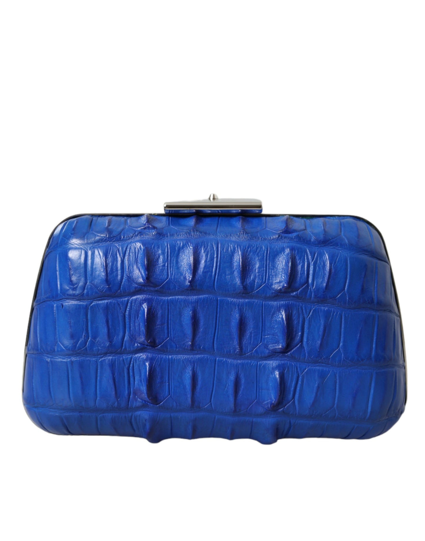 Balenciaga Electric Blue Crocodile Skin Clutch - Ora And Co.