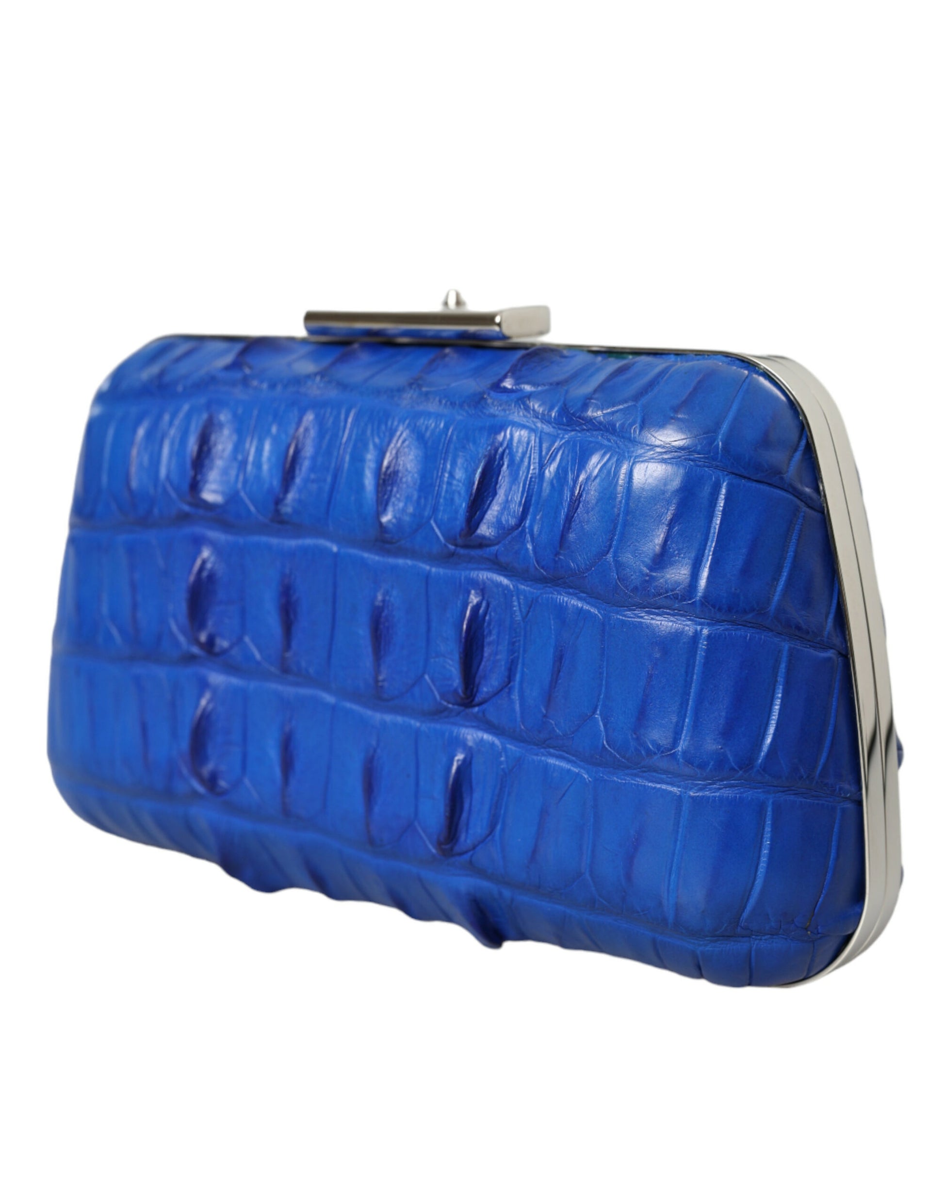 Balenciaga Electric Blue Crocodile Skin Clutch - Ora And Co.