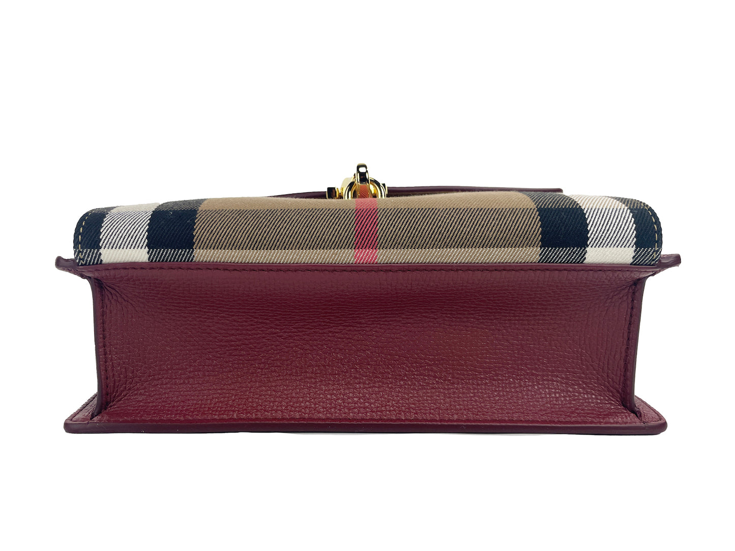 Burberry Macken Small Crimson House Check Leather Crossbody Bag - Ora And Co.