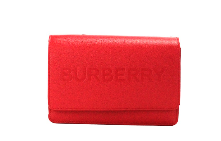 Burberry Hampshire Small Red Embossed Logo Smooth Leather Crossbody Bag - Ora And Co.