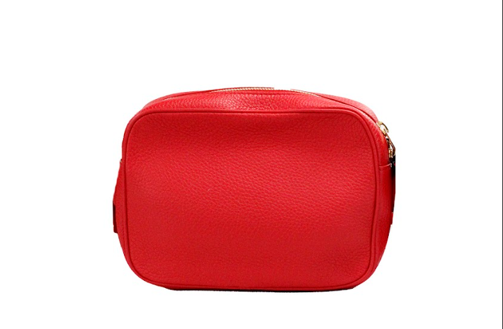 Burberry Small Branded Bright Red Grainy Leather Camera Crossbody Bag - Ora And Co.