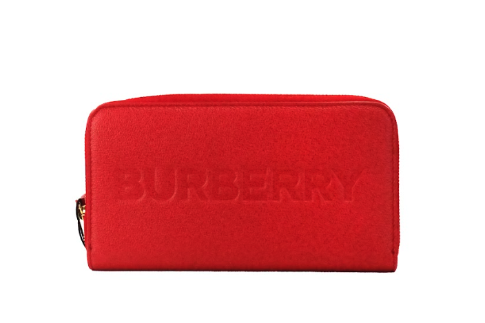 Burberry Elmore Red Embossed Logo Leather Continental Clutch Wallet - Ora And Co.