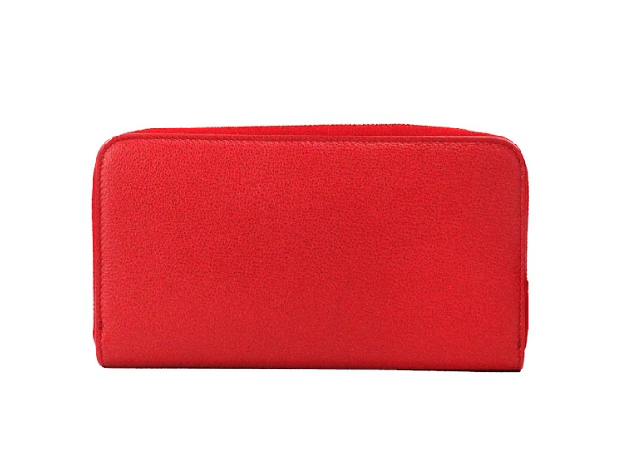 Burberry Elmore Red Embossed Logo Leather Continental Clutch Wallet - Ora And Co.