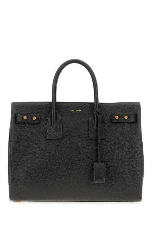 Saint Laurent Black Calf Leather Sac De Jour Handbag - Ora And Co.