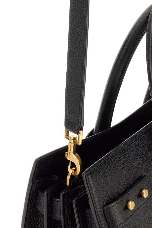 Saint Laurent Black Calf Leather Sac De Jour Handbag - Ora And Co.