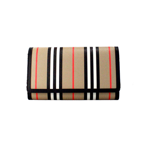 Burberry Hannah Icon Stripe Archive Black E-Canvas Leather Wallet Crossbody Bag - Ora And Co.