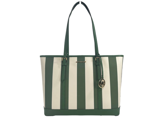 Michael Kors Jet Set Travel Large TZ Shoulder PVC Tote Bag Purse Fern Green - Ora And Co.